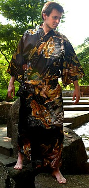 японское мужское кимоно из хлопка АОЯМА