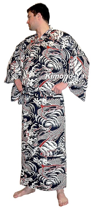мужской халат в японском стиле, хлопок 100%, сделано в Японии