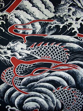 деталь рисунка ткани мужского халата-кимоно