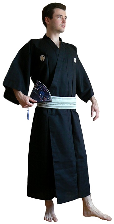 мужское кимоно из хлопка и пояс-оби