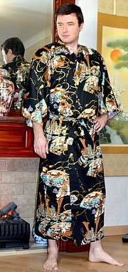 японское мужское кимоно Муромачи, хлопок 100%