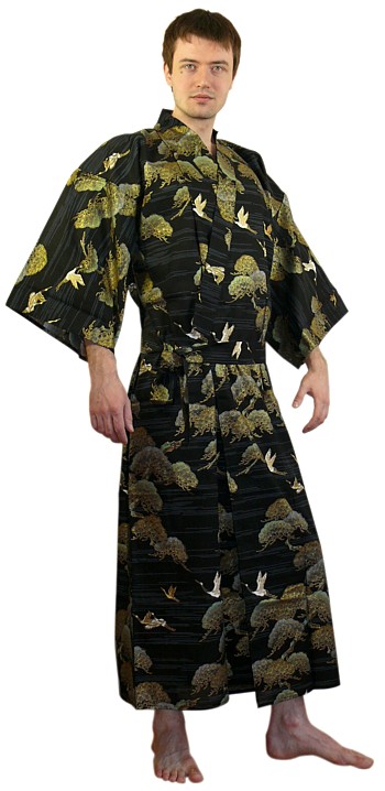 японское кимоно юката ОДАВАРА, черное