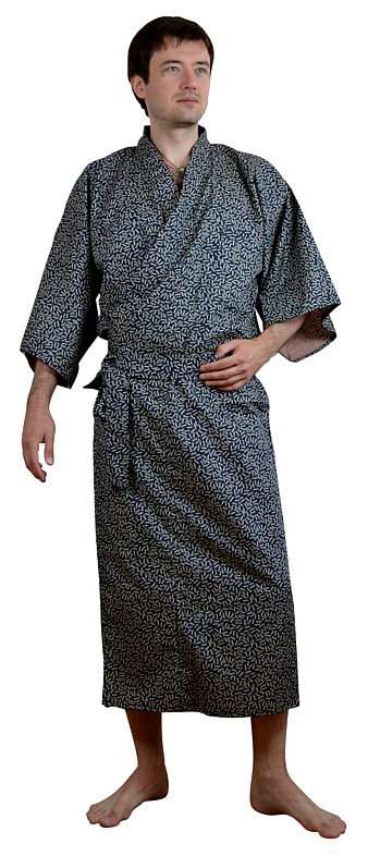 мужской халат из хлопка в японском стиле. KIMONOYA, японский интернет-магазин