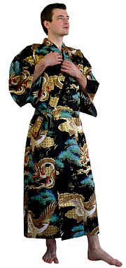 японское мужское кимоно Тен-Рю, хлопок 100%