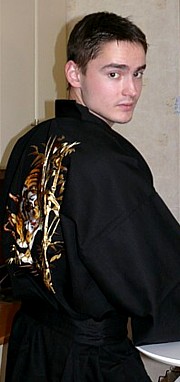 мужской халат-кимоно с вышивкой, хлопок 100%, Япония