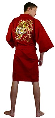 мужской хлопковый халат в японском стиле с вышивкой, сделано в Японии