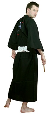 японское мужское кимоно ДЗЭН с вышивкой