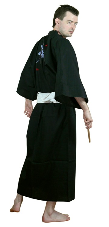 японское мужское кимоно ДЗЭН с вышивкой