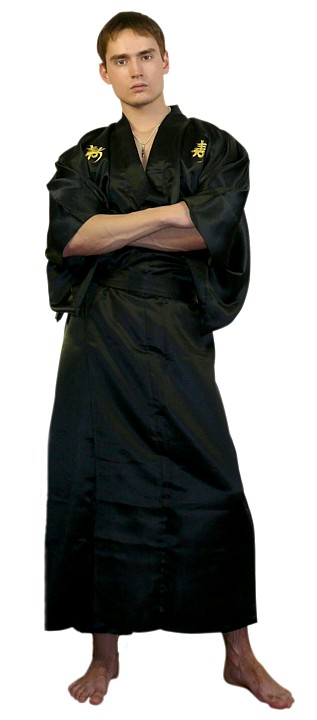 японское кимоно БАКУФУ, черное