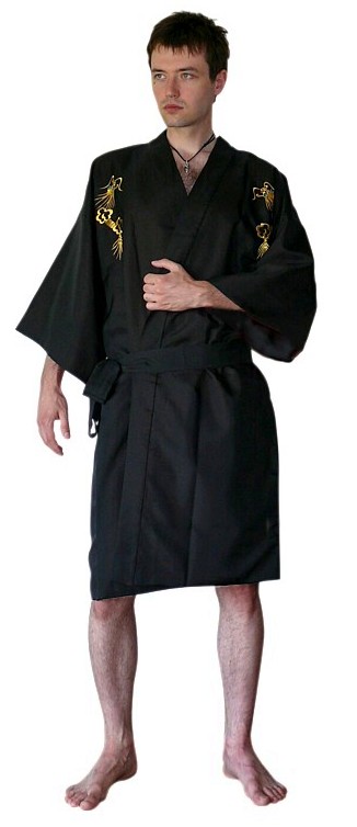 мужской халат-кимоно Золотой Дракон