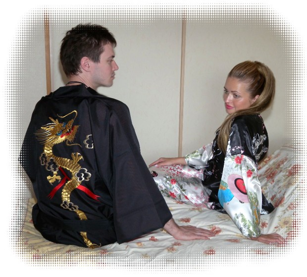 японские кимоно и халаты в стиле кимоно в японском интернет-магазине Blue Japan