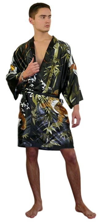 мужской короткий халат-кимоно в японском стиле