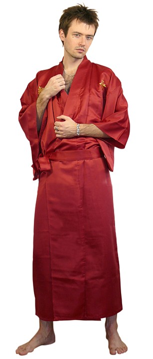 мужской халат-кимоно с вышивкой, Япония