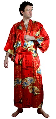 мужской шелковый халат- кимоно, сделано в Японии