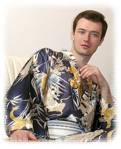 мужской шелковый халат-кимоно, Япония