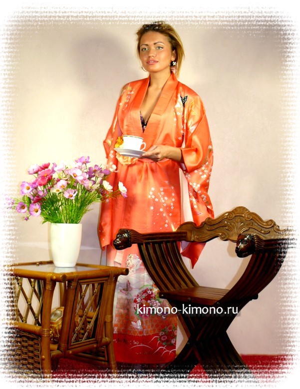 японское кимоно - стильная одежда из натурального шелка