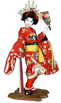 японская старинная интерьерная кукла майко