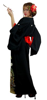шелковое кимоно гейши, 1900-е гг.