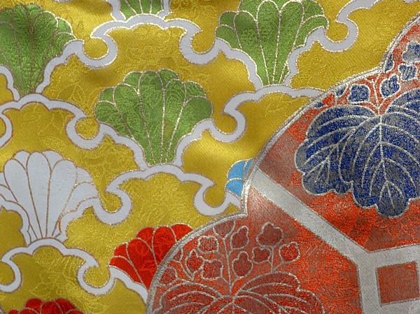 японское винтажное кимоно: рисунок ткани