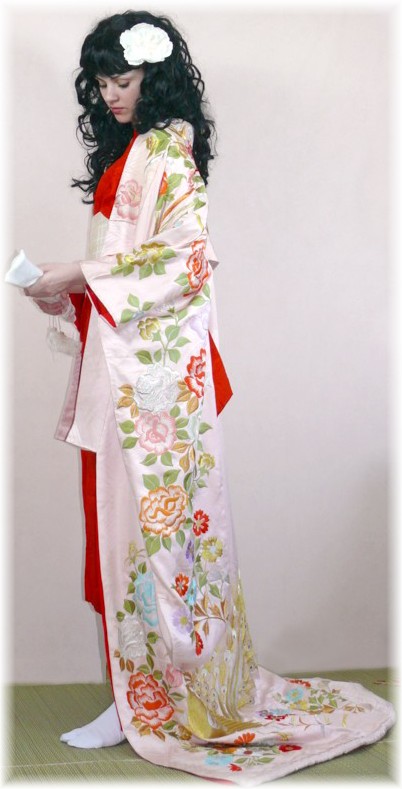 японское шелковое кимоно 1950-е гг.