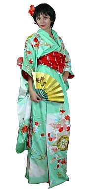 японское кимоно, шелк, вышивка, 1960-е гг.