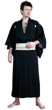 японское традиционное мужское кимоно из шелка, антик