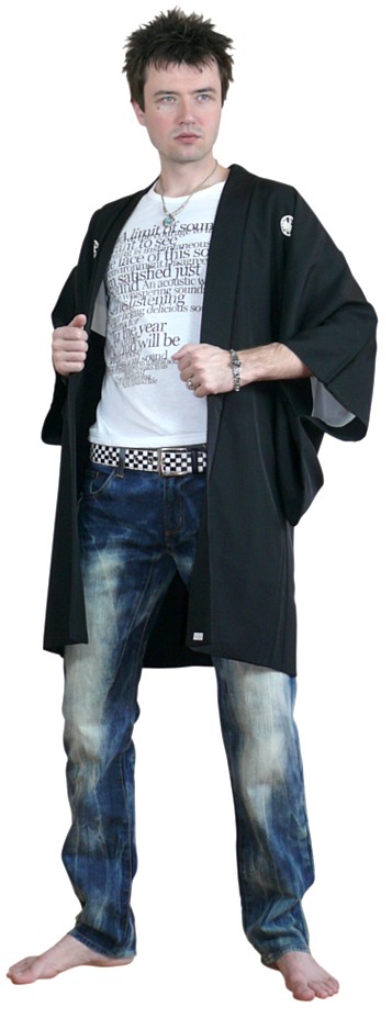 японская мужская куртка хаори из шелка, винтаж