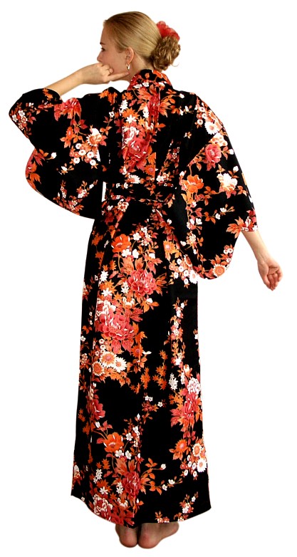 японское женское кимоно из хлопка ЗАПРЕТНЫЙ САД