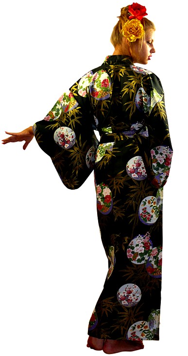 женский халат кимоно из хлопка, сделано в Японии