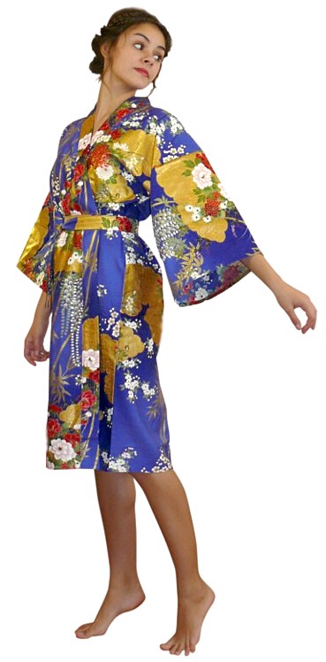 японский халатик кимоно из хлопка