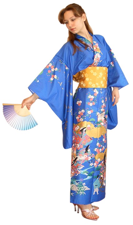 японское кимоно, хлопок 100%, сделано в Японии