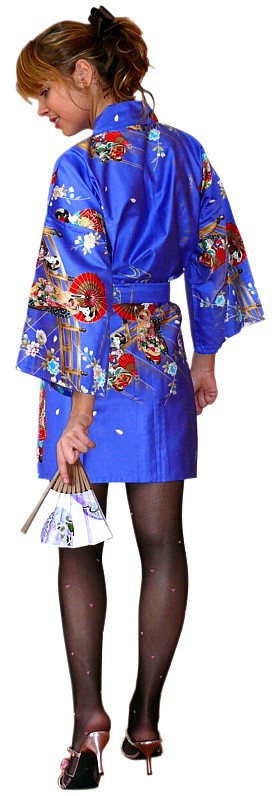 халатик кимоно-мини  в японском стиле, хлопок 100%