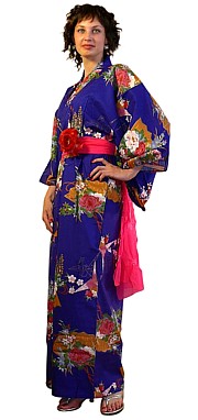 женский халат-кимоно из хлопка, сделано в Японии