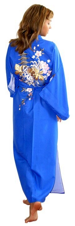 женский халат-кимоно с вышивкой и подкладкой в интернет-магазине BLUE JAPAN