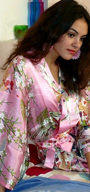 халатик кимоно, шелк 100%, сделано в Японии