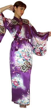 халат-кимоно из шелка, сделано в японии