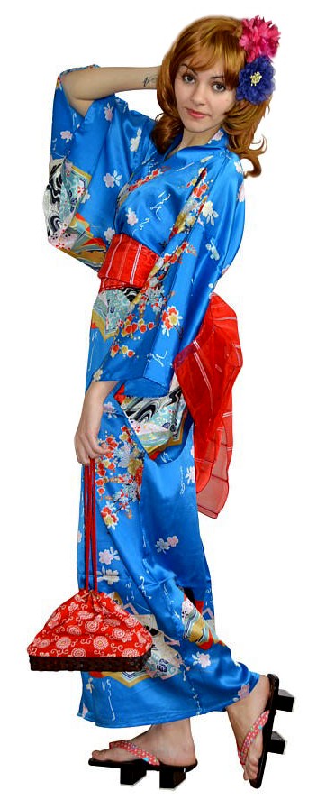  женский шелковый халат- кимоно, сделано в Японии