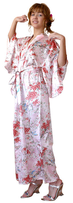 шелковый халат-кимоно в японском стиле, сделано в Японии