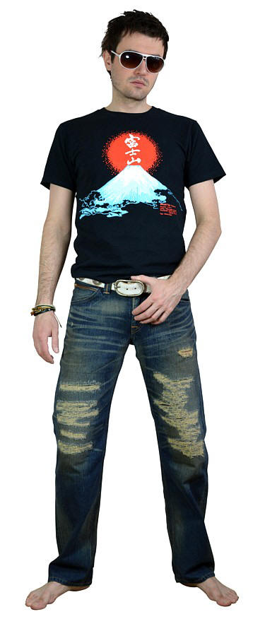 мужская японская дизайнерская футболка, хлопок 100%